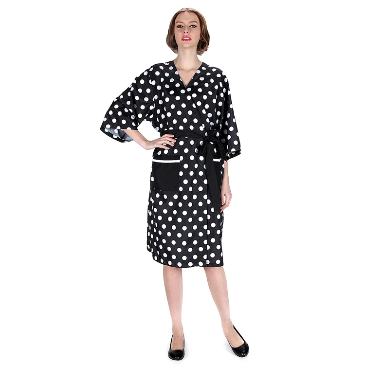 Custom Print Black Profesional Hair Salon Gown Barber Client Salon Robe