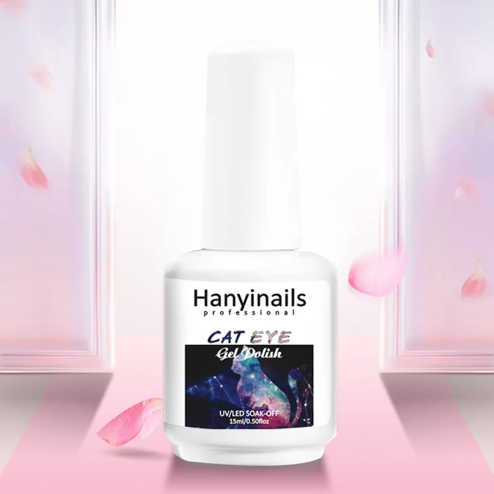 Hanyinails Magic Cat Eye Gel Polish Magnet Temperature Change Starry Sky Cat Eye Nail Gel Polish for Salon Art