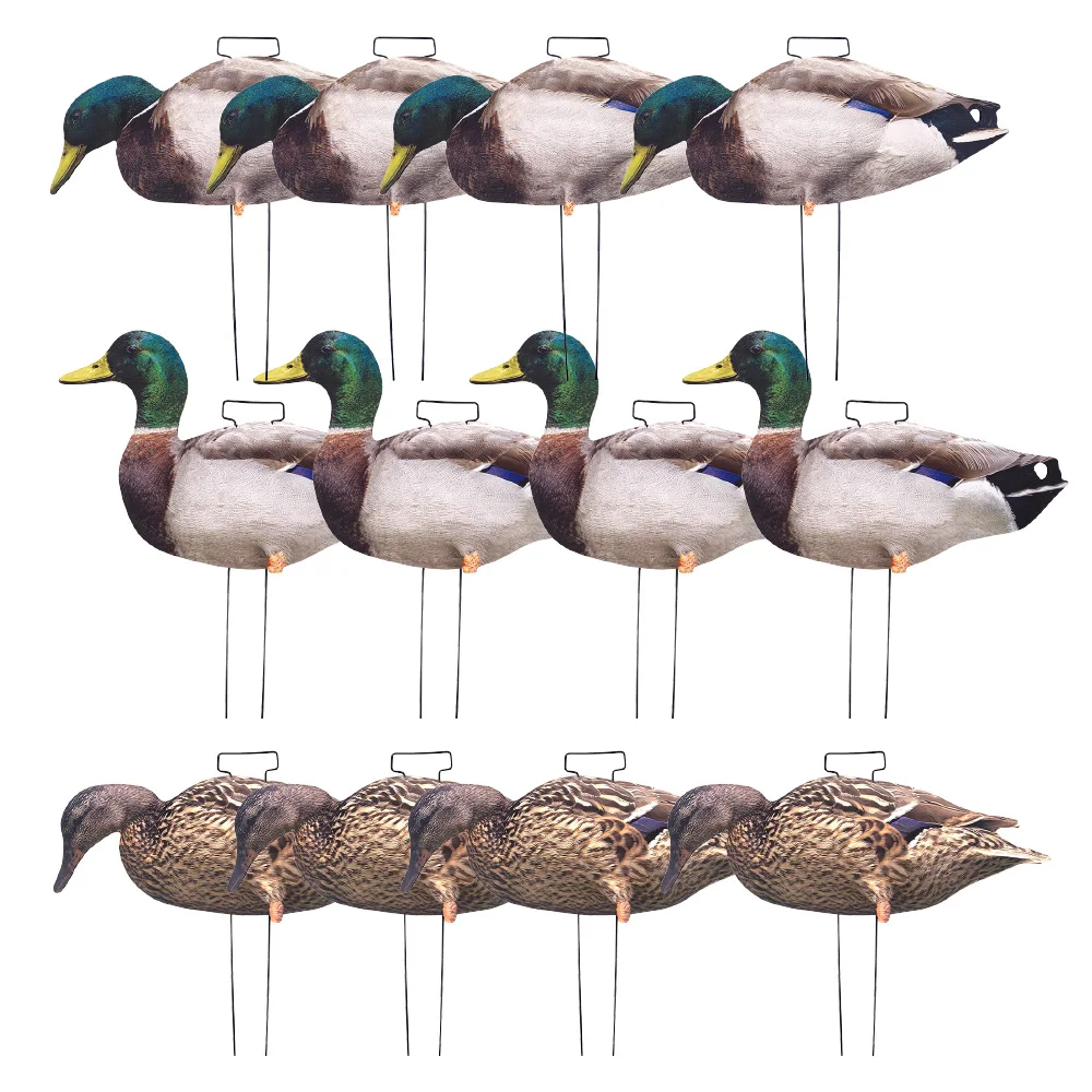 OEM Flocked head duck Silhouette Hunting Decoys with Realistic Appearance