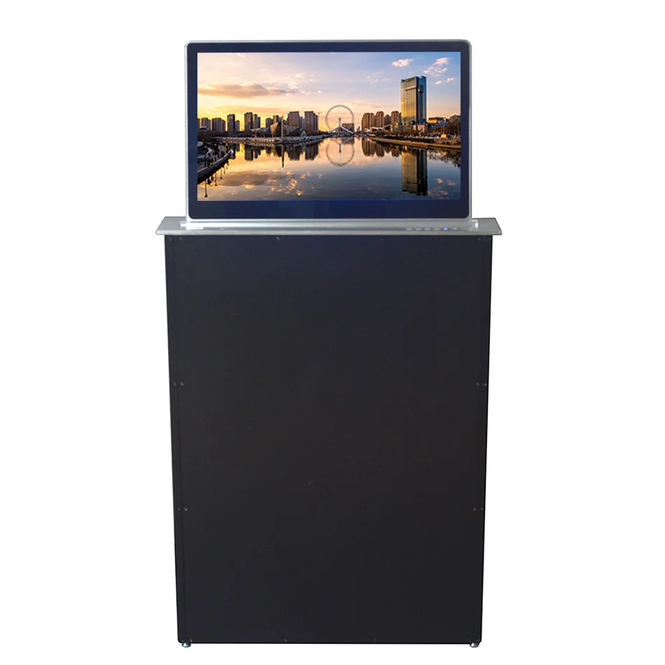 Conference Room Monitor Lift Hidden Desk Computer Equipment Conference System With Lcd