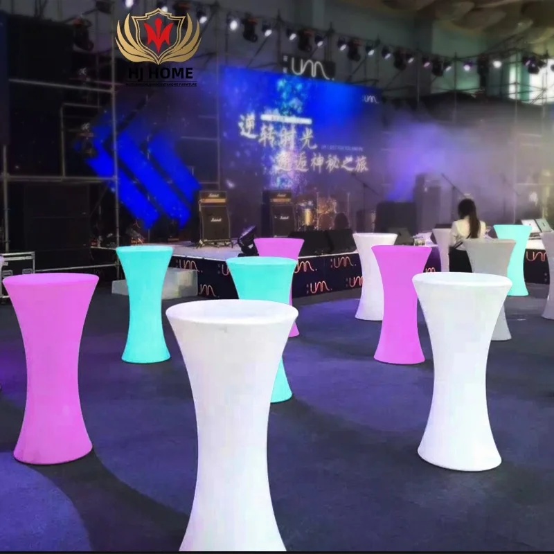 Living Room Wholesale 16 color change Illuminated waterproof nightclub party lounge furniture outdoor bar led table and chair