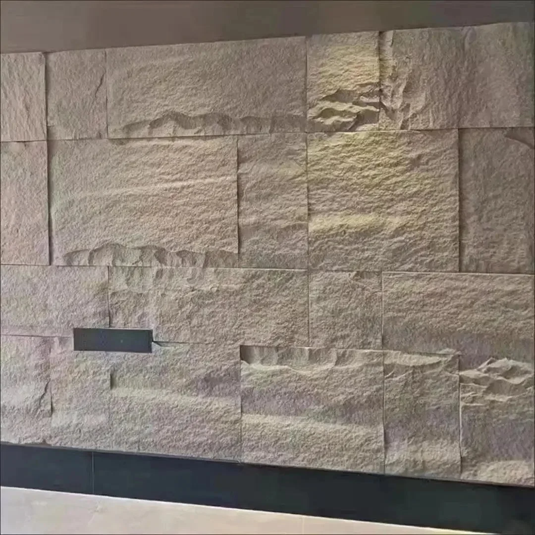 Waterproof DIY Mushroom Stone Panel External 3D PU Faux Stone Wall Panel PU Stone For Outdoor Decor