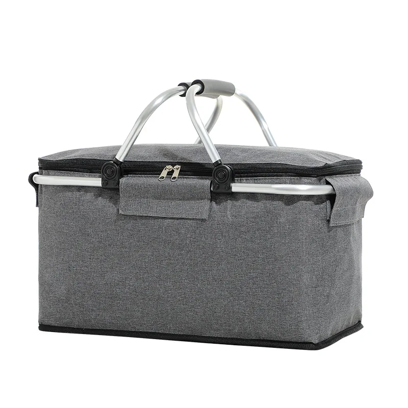 multi-functional outdoor picnic basket large capacity food and fruit preservation lunch bags portable folding storage cooler bag