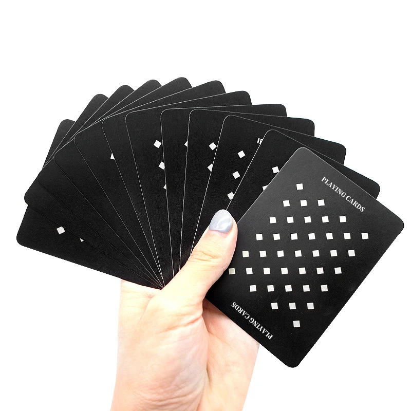 SFT Free Sample Custom Logo Design Matte Black Foil Paper Poker Playing Cards With Tuck Box