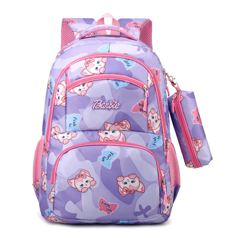 New Waterproof School Bags Kids Book Bag With Pencil Case Allover Printed Soft Cute Teen Backpack For Girls grade 7