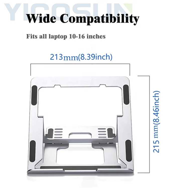 Yicosun Anti-slip Alibab Factory Direct Buy Silicone Protection Design Slim Adjustable Laptop Stand Computer Holder
