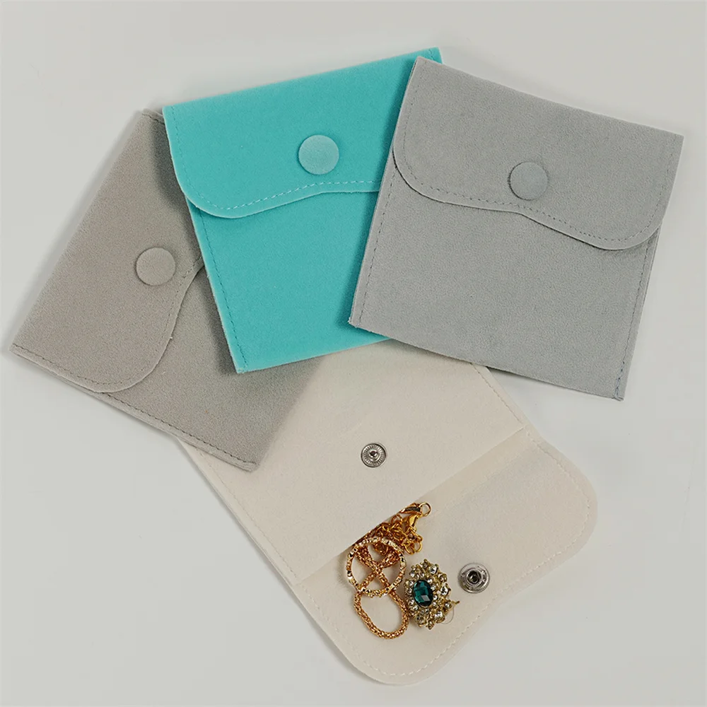YCX Hot Sale Microfiber Jewelry Packaging Pouch And Box 9*9CM Custom Logo Suede Jewellery Pouch bag For Gift Packaging