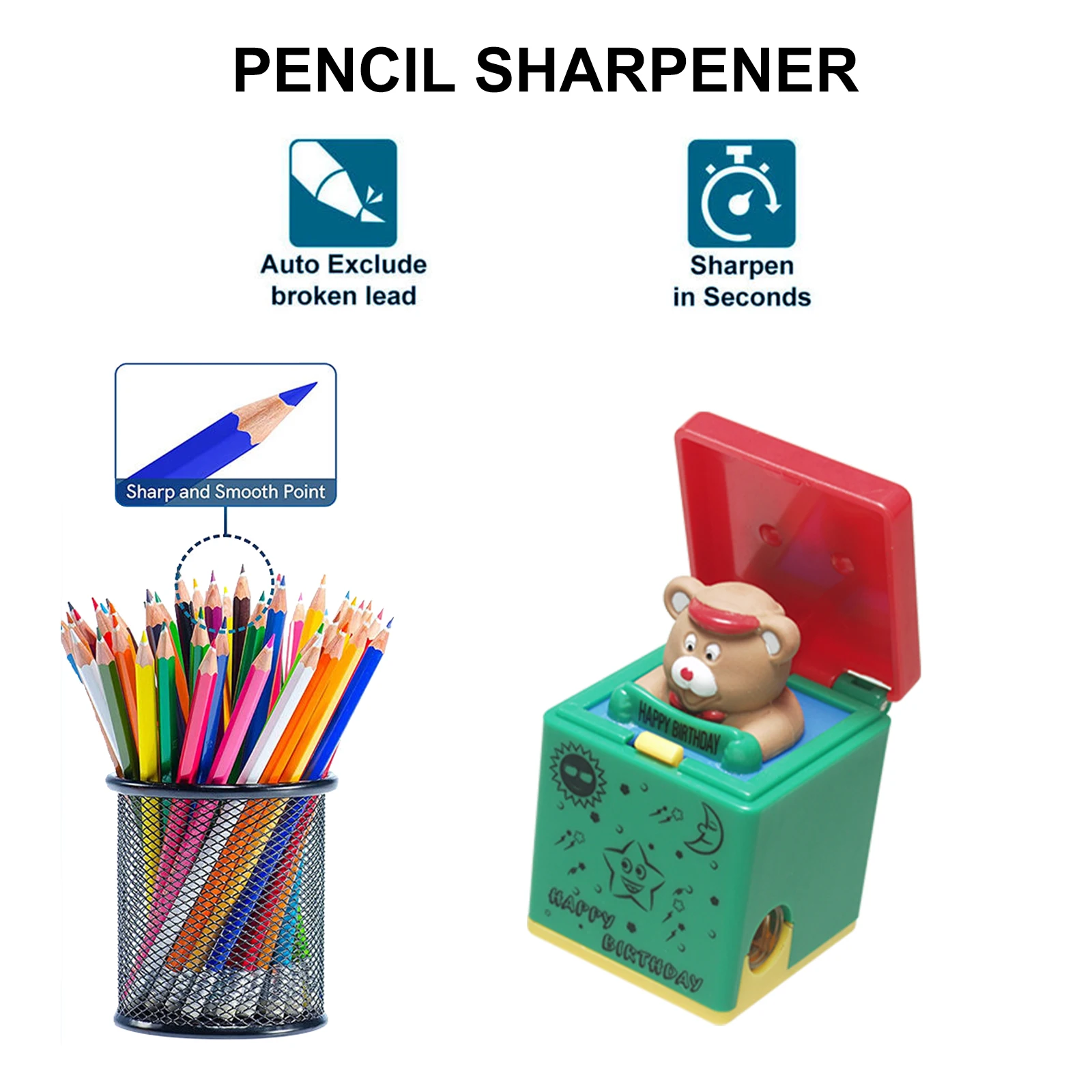 New AS00369 Bear Pencil Sharpener Novel Eyeliner Manual Single Birthday Gift Pencil Sharpener for  Student