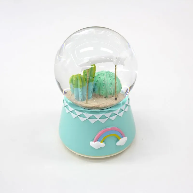 
2020 Custom resin glass snow ball cactus tree souvenir gift snow globe 