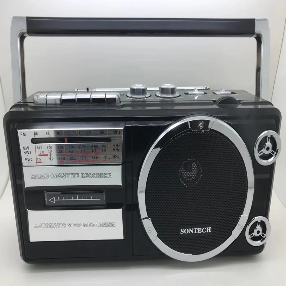 HAMSON Portable cassette recorder with FM/AM/SW1-2 4 band Radio and USB/SD function