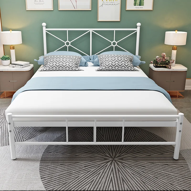 
1.5m single apartment wrought iron bed double 1.8m rental room bed modern minimalist bed 