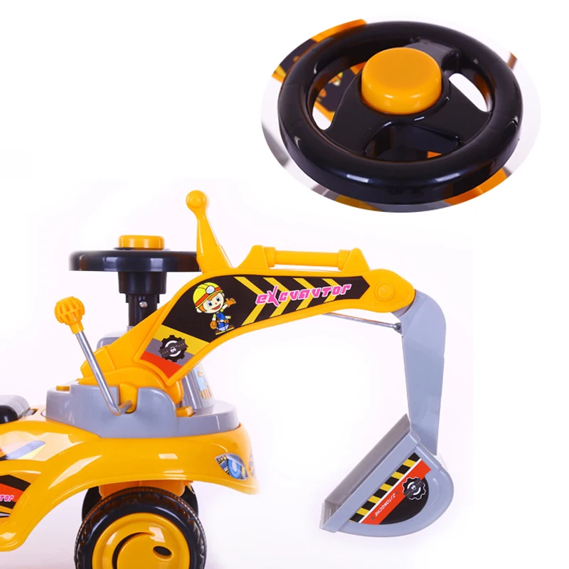 Excavator Digger Construction Vehicles, Pretend Play Ride On Excavator Sliding Tractor Ride On Bulldozer Truck For Kids//