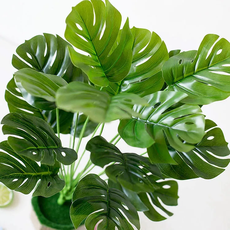 Faux Plant Home Office Party Decoration Plastic Faux Artificial Monstera Plant