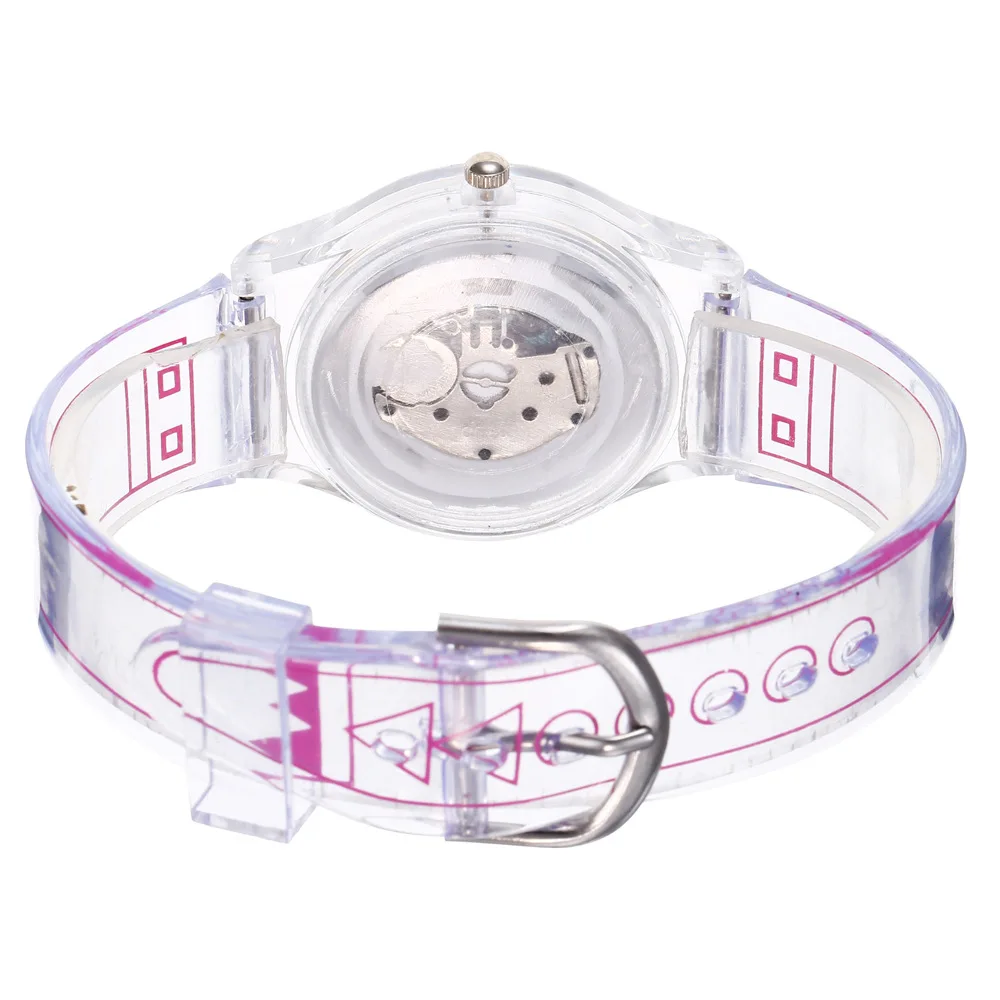 Lovely Colorful Jelly Watches For Birthday Gift  Transparent Plastic Student Young Girl Wristwatch with Cute ins style