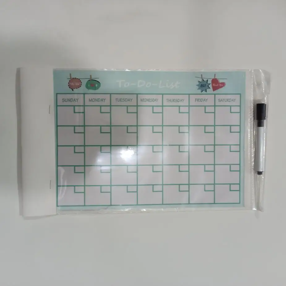 BSCI Magnetic refrigerator dry erase menu chalkboard for kitchen fridge weekly meel planner grocery shopping list notepad colorf