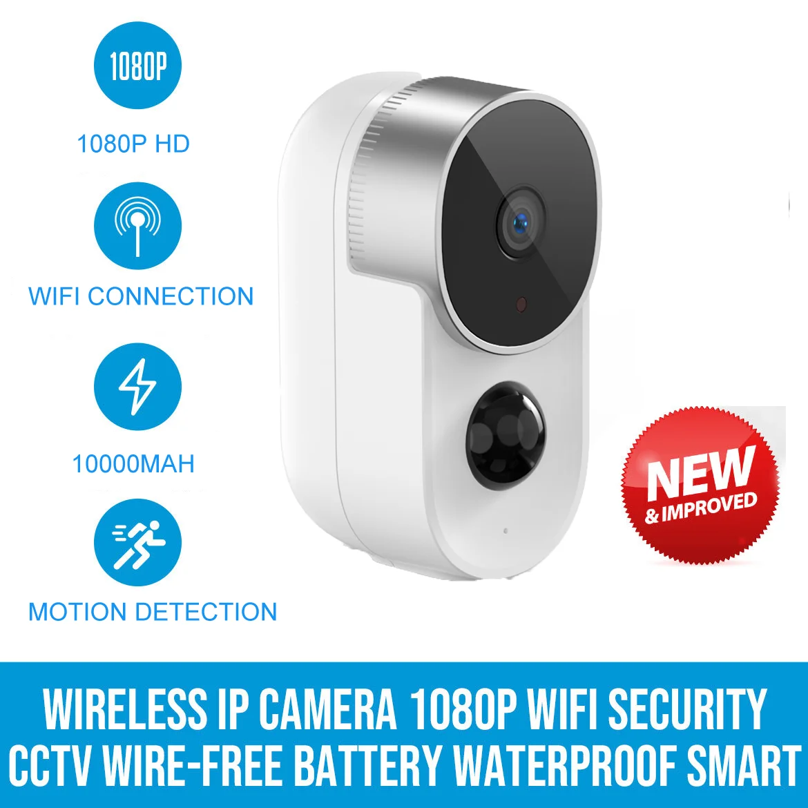
Trending Products Wire-Free Battery IP Camera Outdoor Full HD Waterproof IP65 WiFi IP Camera Wireless Security System 