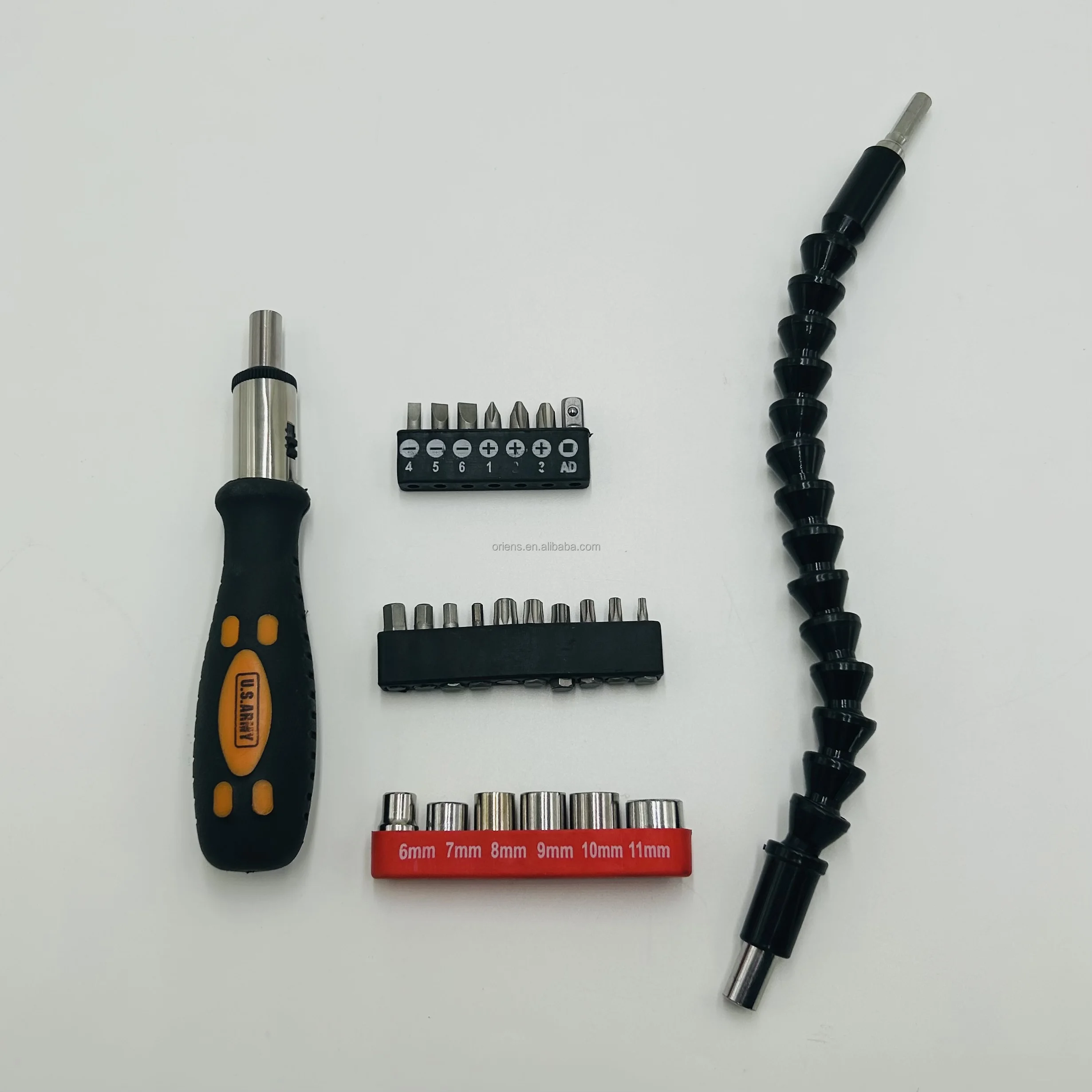 Premium Hand-Power Stainless Steel Screwdriver Set Ratchet Combination Drills Sockets Protective Case Various Repair Tasks