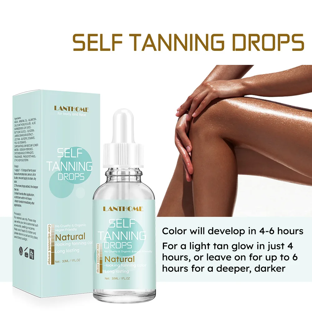 Natural Self Tanning Drops Bronze Skin Accelerator Solarium Sunless Tan Essence Liquid Self Tanner