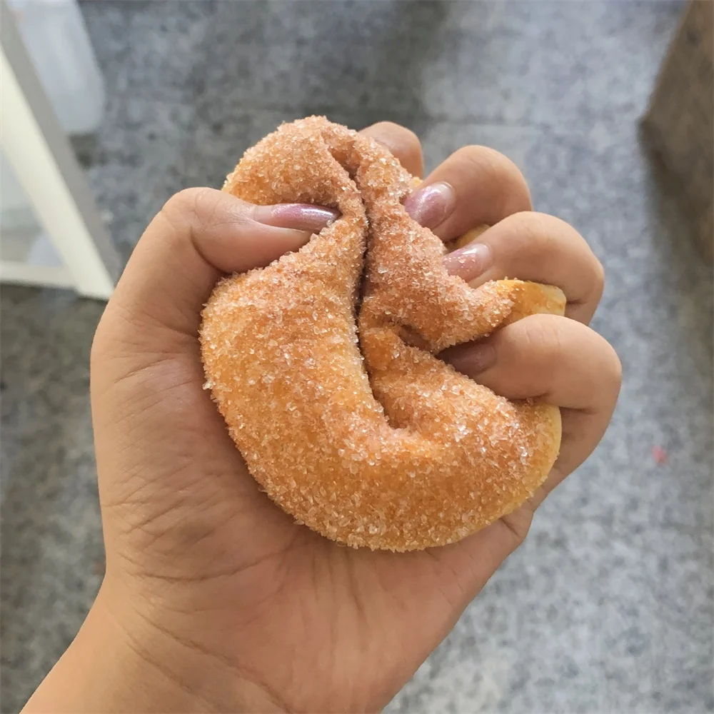 Simulated Donuts Round Toys Food Handmade Soft PU Bagel Colored Needles Pink Wall Decoration Squishy Cake Candy DIY Show Gift