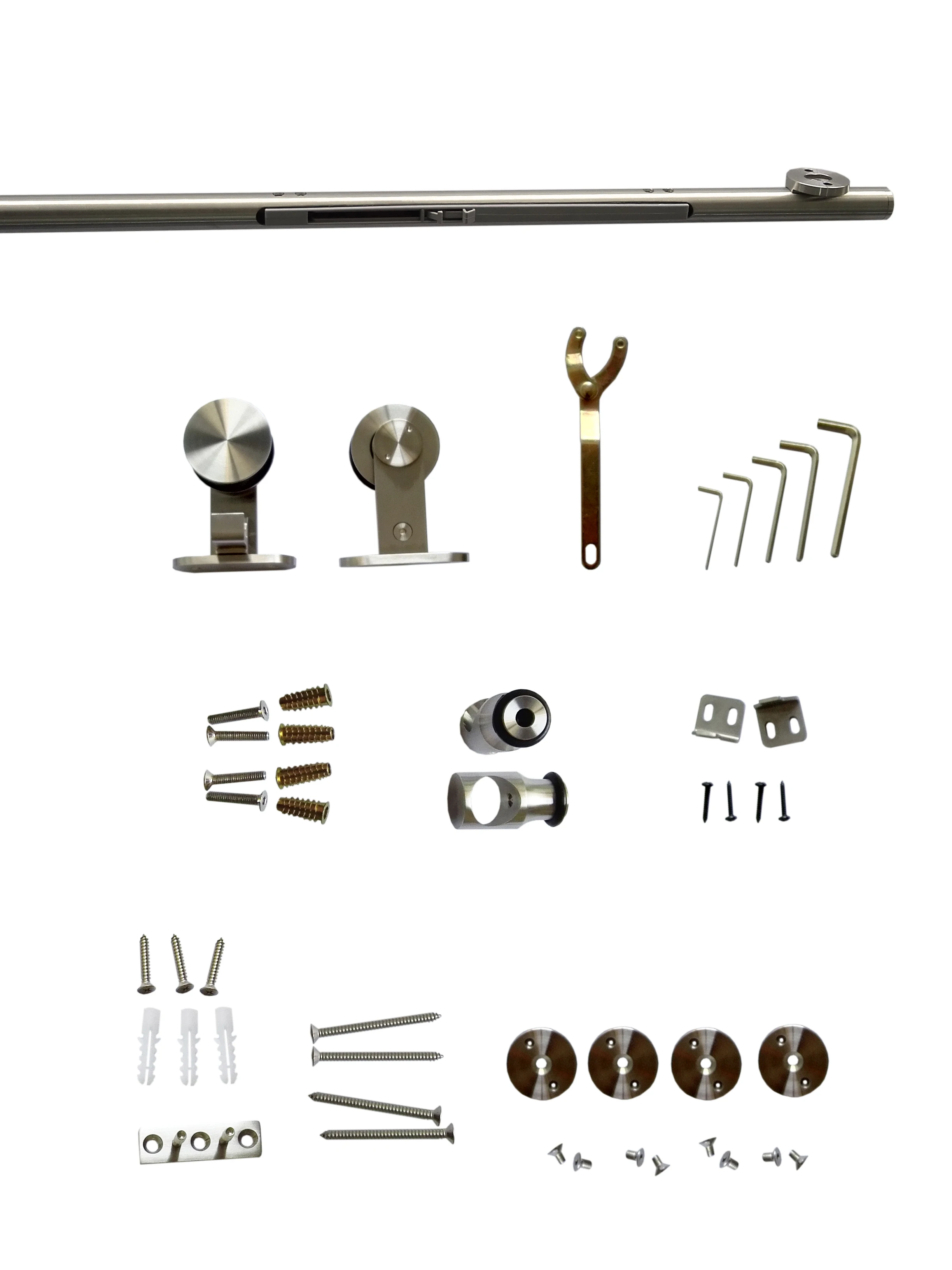 Stainless Steel Aero Sliding Barn Door Hardware Kit