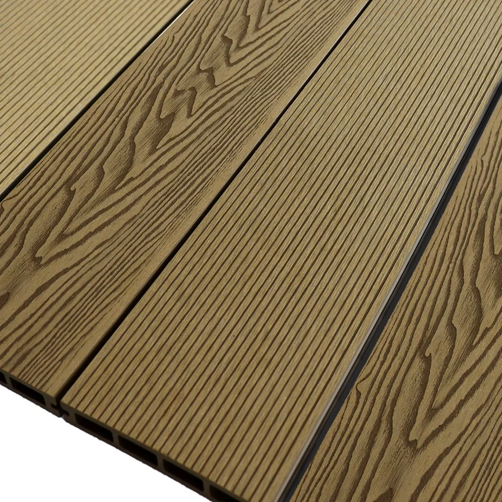 Deep Embossed Wood Plastic Board Composite Decking Easy-clean Decking Plank Crack-Resistant Outdoor WPC Floor