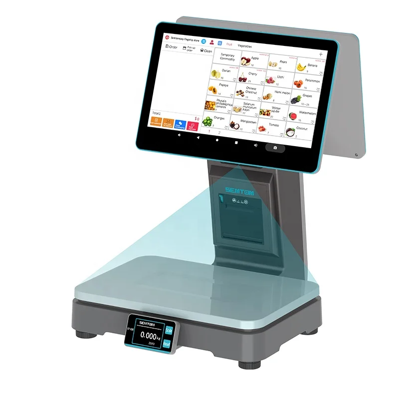 All in One Pos System with Intelligent AI Scale with Thermal Printer barcode scanner For Supermarket Cashier