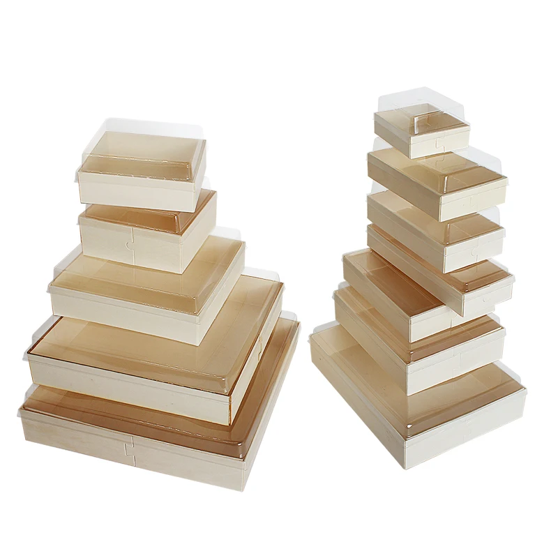 High Quality Wooden Dessert Packing Box Wooden Cake Bread Food Container With Cover