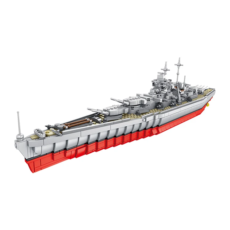 HUAHUI 637004 Bismarck Battleship военные строительные блоки сборная пластиковая Игрушечная модель