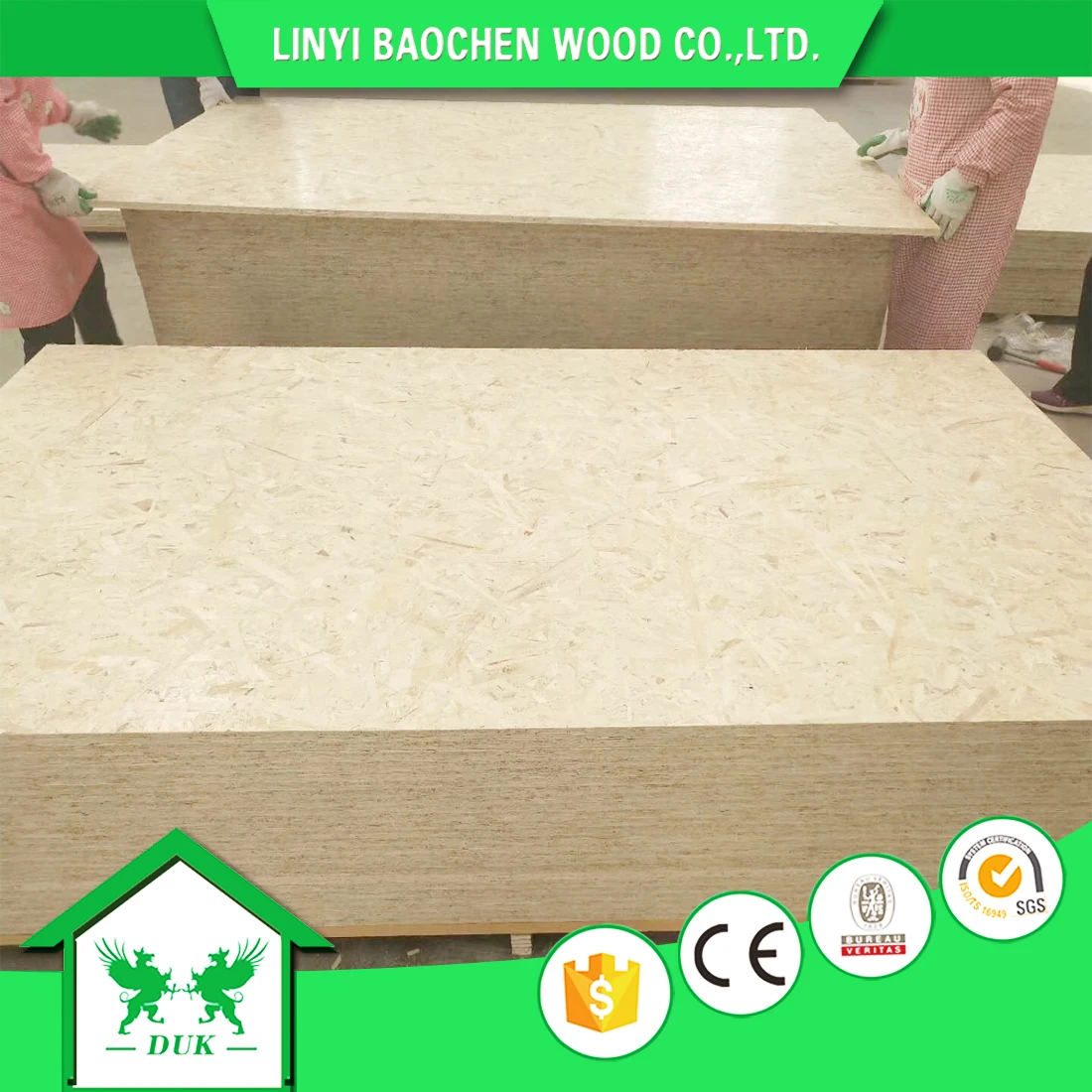  Высококачественная ориентированная струйная плата OSB1/OSB2/OSB3 15 мм без формальдегида для