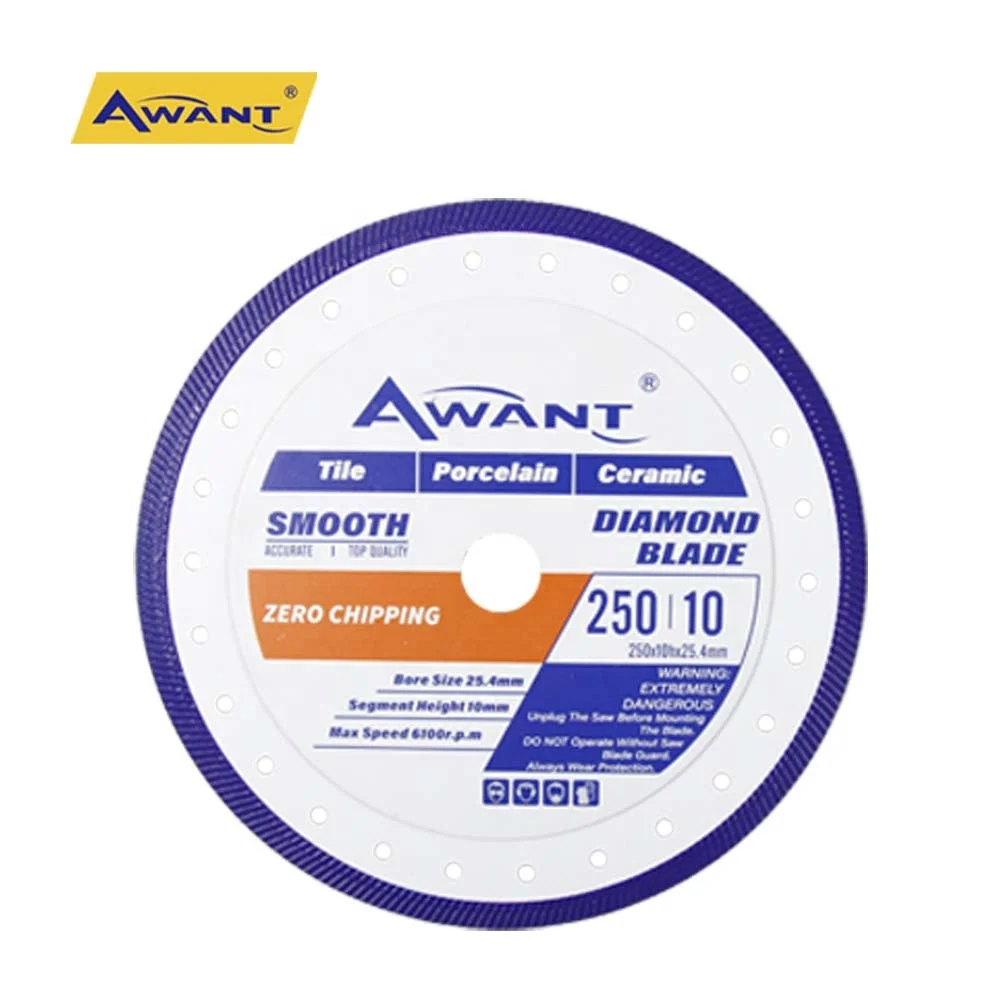 Saw Blade 250mm 10 Inch Turbo Diamond Cutting Disc for Ceramic Tile Porcelain AWANT