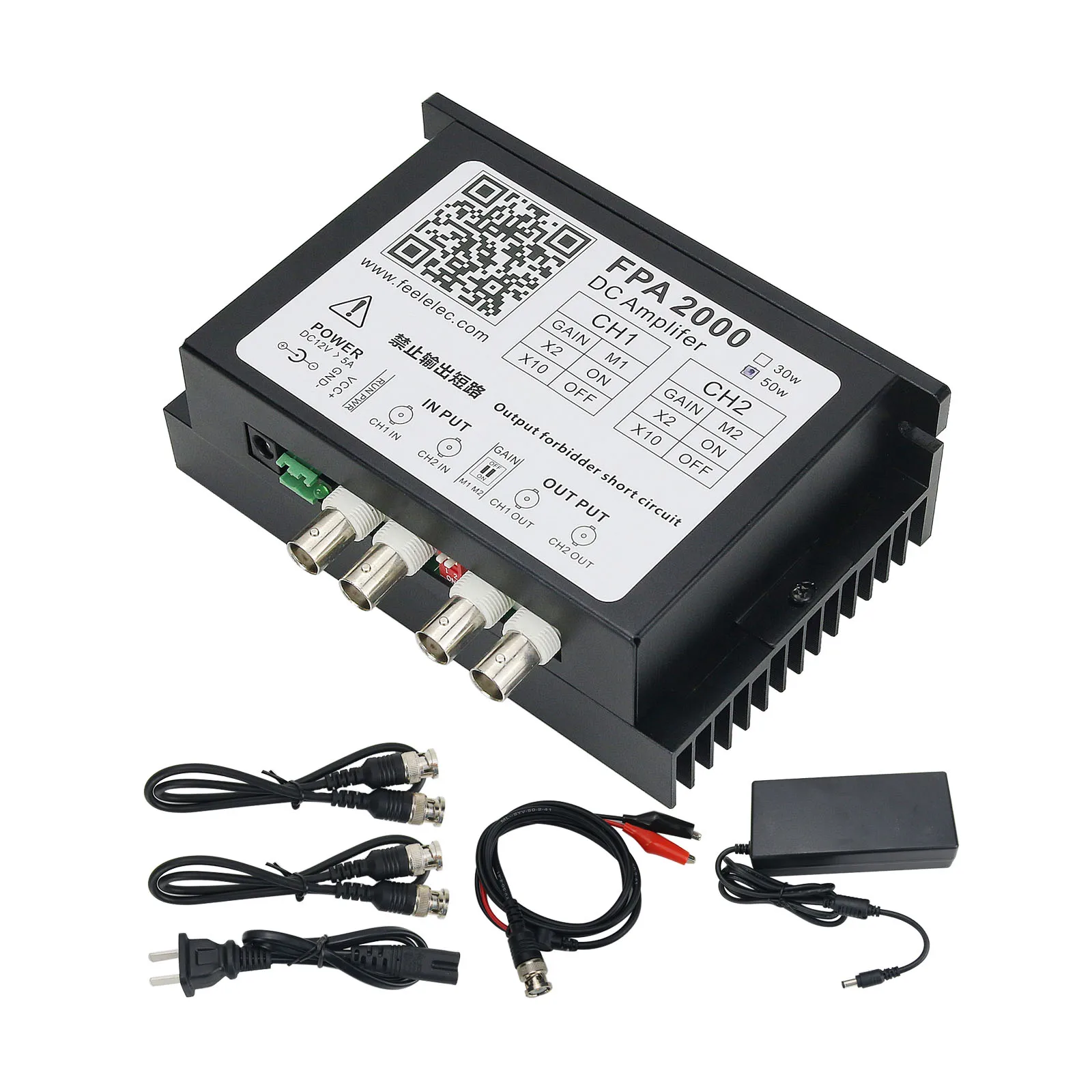 FPA2000-50W двухканальный усилитель постоянного тока привод катушки вибратор Высокая мощность усилителя сигнала Генератор