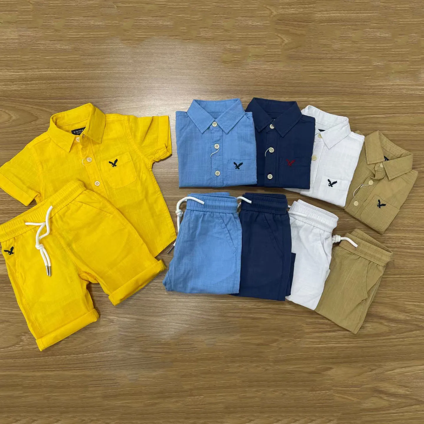 Новое поступление, комплекты одежды для маленьких мальчиков 6-36 м, однотонные комплекты детской одежды, дышащие льняные комплекты для мальчиков