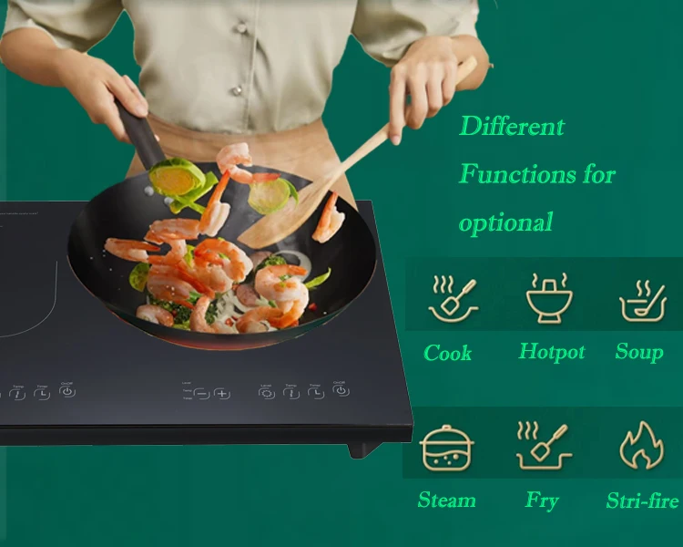 Cheff заводская цена кухонные приборы 2 горелки электрическая варочная поверхность сенсорная тонтрол двойная горелка встроенная индукционная плита