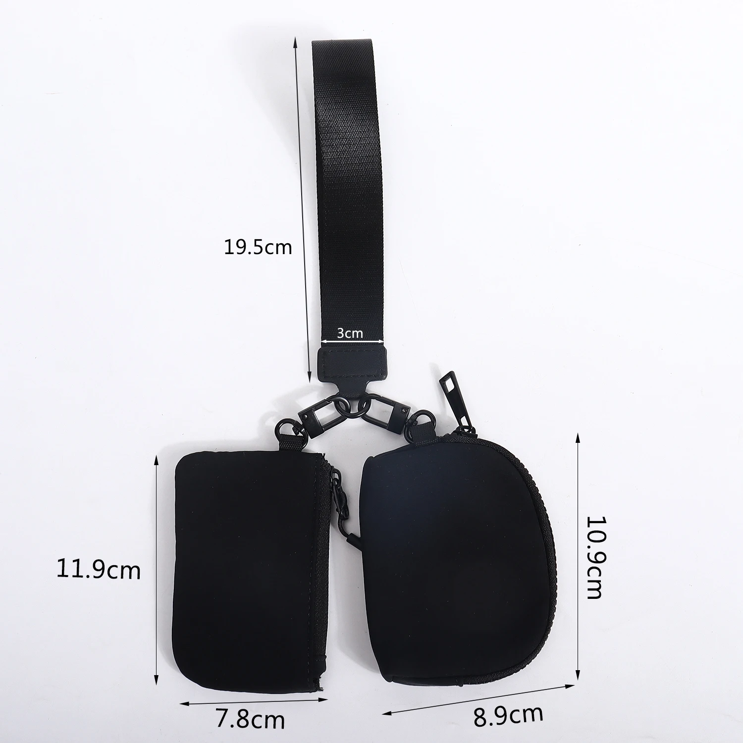 Keymay High Quality Multicolor Portable Detachable Nylon Keychain Card Holder Coin Purse Wristlet Keychain Wallet Pouch Wristlet