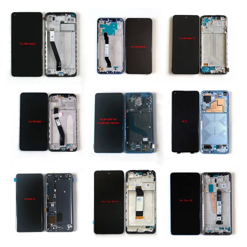 Original Mobile Phone LCDs For Xiaomi For Redmi LCD Display For Huawei Screen Touch Digitizer For OPPO For Oneplus LCD Frame