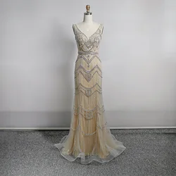 Feather Beaded evening party evening host dresses