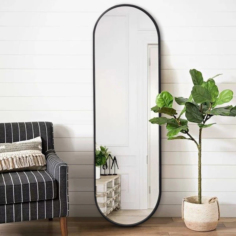Hot Wholesale Cheap Large Aluminium Alloy Framed Full Length Body Fitting Floor Mirror for Living Room