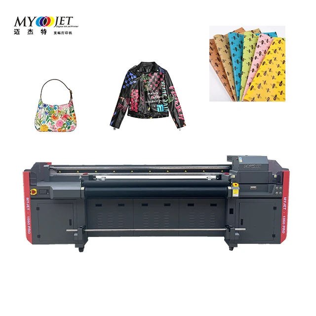 Myjet 1860B eco solvent printer digital inkjet PU leather canvas printing machine Roll to roll and flatbed printer