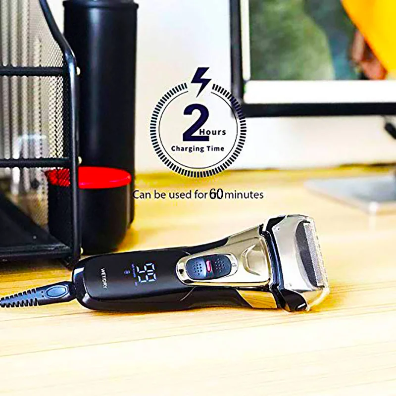 
2 in 1 portable reciprocating electric cordless beard epilator shaver for men waterproof USB rechargeable shaving razor 
