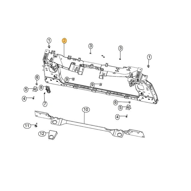 Automotive Accessories 2017 to 2021 JEEP Compass Radiator support plate PANEL radiator closure 68243736AF