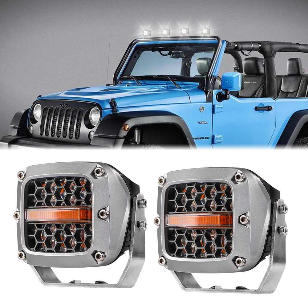 Work Light 60W Led Light Bar 12V Accessories Off Road Led Beams For 4X4 Tractor Auto Moto 3.5Inch Spotlight Flood Lightbar Lamp