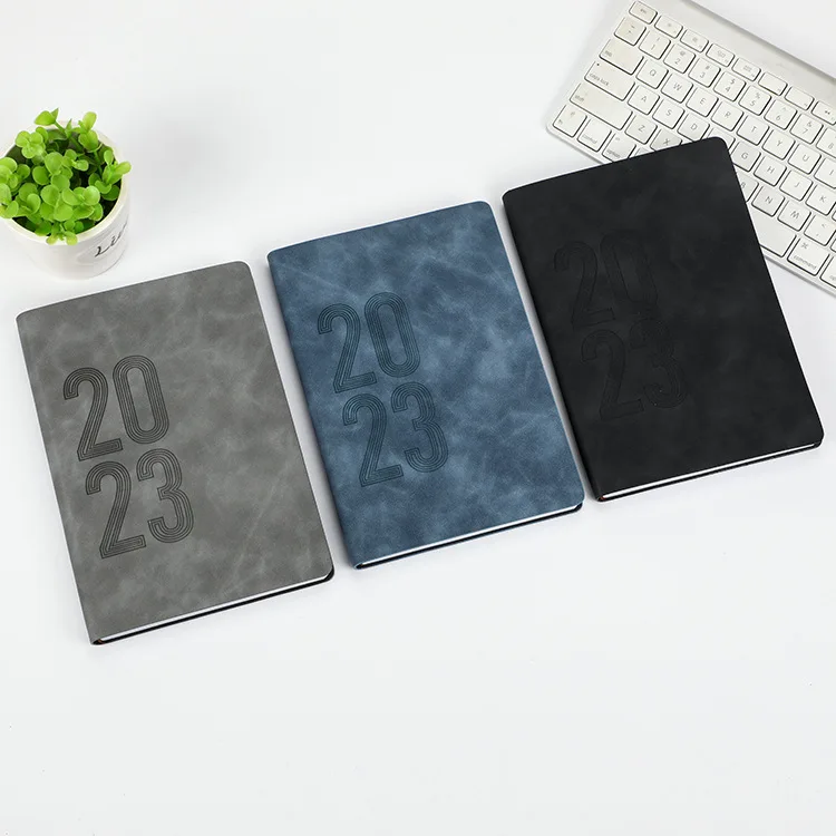 English 2023 Spanish schedule book 365 days soft leather journal notebook diaries and organizers journal a5 planner