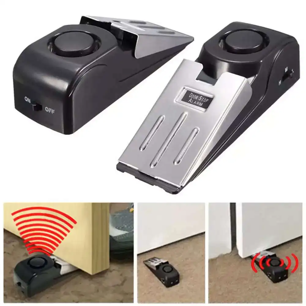 Factory Wholesale Single Household Self-protect Anti Burglary Safety Resistance Door Stop Alarm For Home