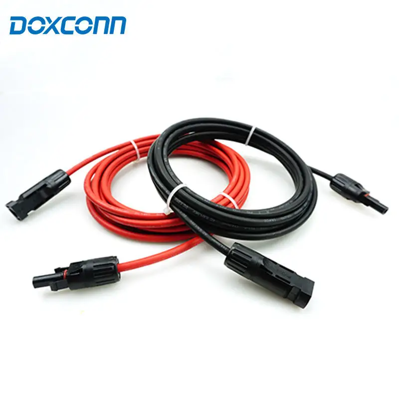 TUV UL PV1F Solar DC Panel Extension Cable XLPO 4mm2 6mm2 Wire Solar PV Connector Power Cables 3FT