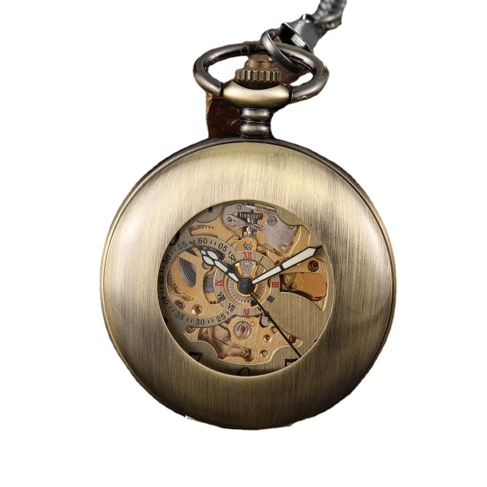 Antique Skeleton Hollow Mechanical Watch Automatic Mechanical Pocket Watches