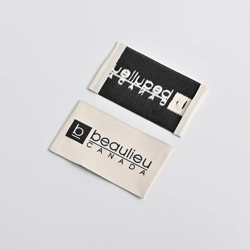 Customized Brand Logo Clothes Garment Fabric Labels High Density Clothing Satin Printing Tag Woven Labelsbels