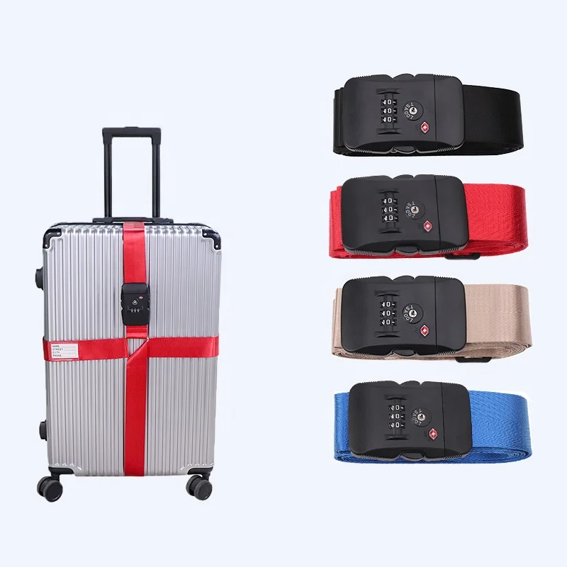 TSA lock  password combination lock luggage strap adjustable crossing luggage belt strap