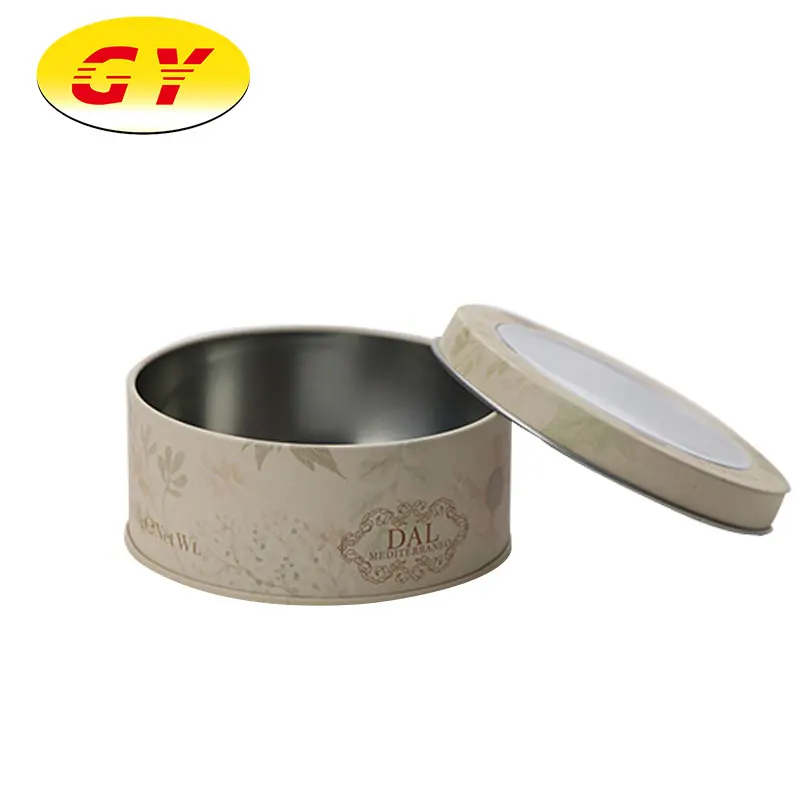 Hot Selling Custom Round Food Tin Can With PVC Window