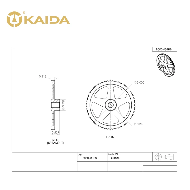 Custom Oem Amazing Huge Brass Gear Wheel Sand Casting Process