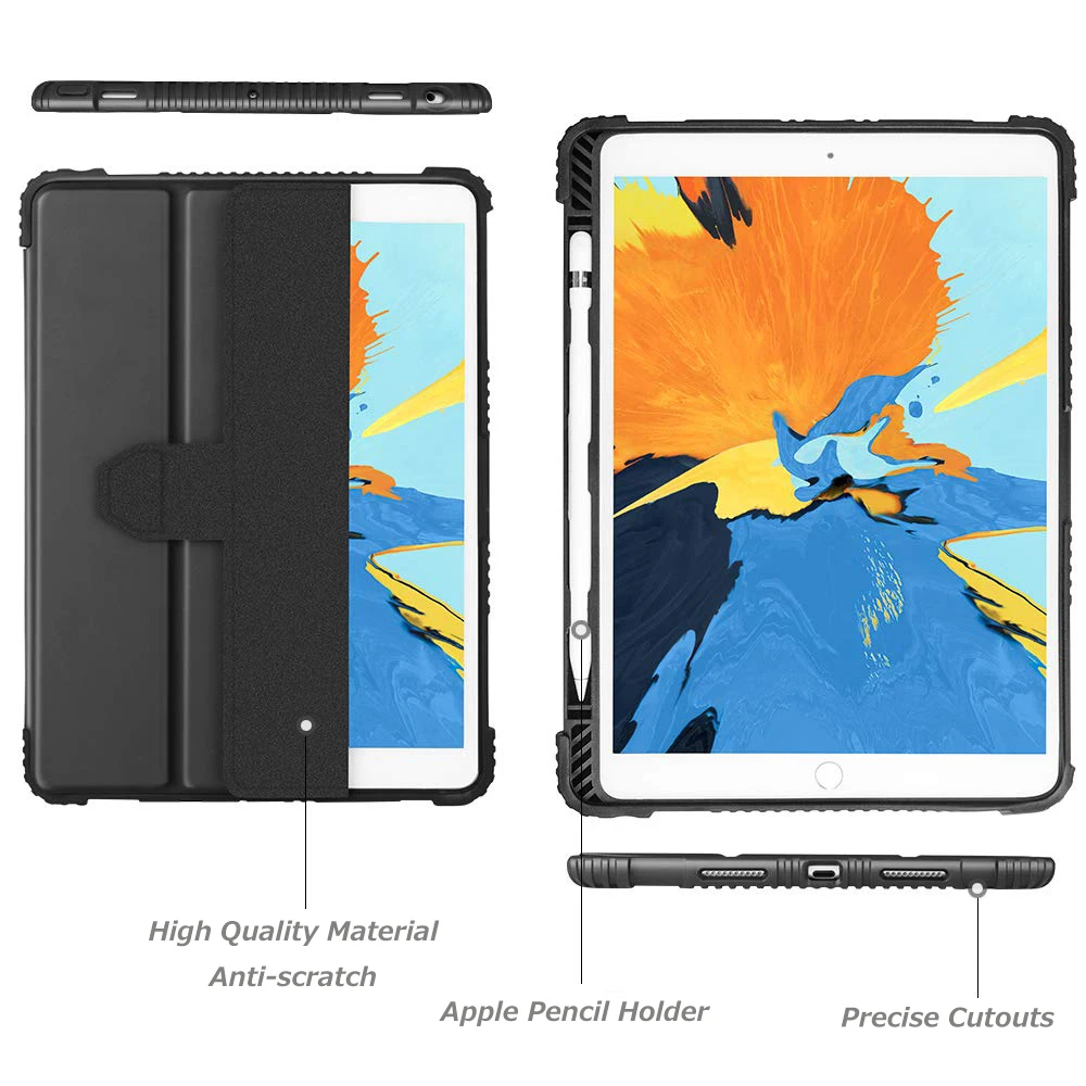 Business Style Folio TPU PC Material Drop and Scratches Resistance Original IPad 10.2 inches 2019/2020/2011 Protective Cover
